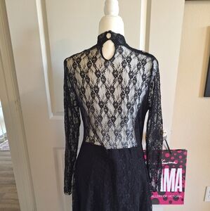 Zara Black Lace Long Sleeve Dress